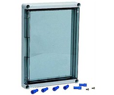 FIBOX atverčiamas dangtis EKIN3305HT, polikarbonatas 320 x 320 x 50 mm, permatomas, 1 pora su varžtais, skirtas EKIN 33