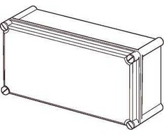 FIBOX dėžutės pagrindas EK polikarbonatas 380 x 190 x 100 mm be flanšo angų
