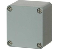 FIBOX montavimo dėžutė, atspari korozijai, aliuminis, 66x60x46 mm, pilka, RAL7001, IP 66 ir IP 67, tuščia