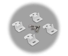FIBOX sieniniai laikikliai (4) iš nerūdijančio plieno, 10 mm – tarpas tarp sienos ir spintelės – 10 mm