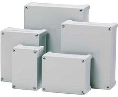 FIBOX sieninė spintelė ABS 344 x 289 x 117 mm pilka RAL7035 su pilku dangteliu IP65 be halogenų su plokščiu dangteliu spausdinimui ir etiketėms