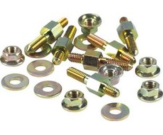 FIBOX sieninės spintelės tvirtinimo komplektas SOLID P pagrindo plokštei, 6 mm M4/M4, 6 vnt. rinkinys. Skirtas 3730, 4930, 5630, 6030 ir 6037 dėžutėms.