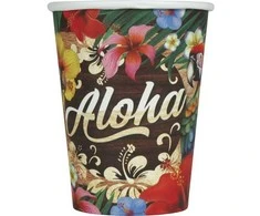 Fiesta Aloha popieriniai puodeliai, 6 vnt.