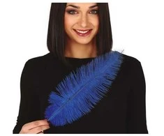 Fiesta Mėlynos stručio plunksnos 40 cm, 12 vnt.