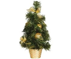 Fiesta Dirbtinė Kalėdų eglutė su auksinėmis dekoracijomis, 40 cm