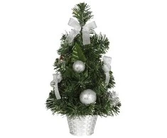 Fiesta Dirbtinė Kalėdų eglutė su sidabro dekoracijomis, 40 cm