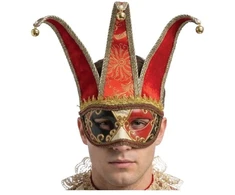 Fiesta Raudona venecijietiška kaukė