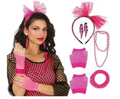 Fiesta Rožinė 80s fancy dress set