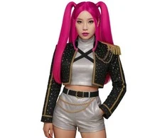 Fiesta Rožinė K-pop wig