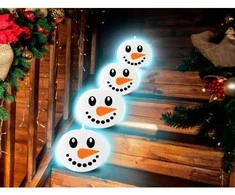 Fiesta Sniego senio LED balionai, 5 vnt.