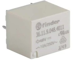 „Finder“ PCB montuojama galios relė, 48 V nuolatinės srovės ritė, 10 A perjungimo srovė, SPDT