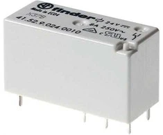 „Finder“ PCB montuojama galios relė, 12 V nuolatinės srovės ritė, 8 A perjungimo srovė, DPDT