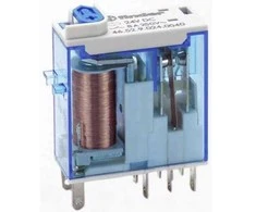 „Finder“ PCB montuojama galios relė, 12 V nuolatinės srovės ritė, 8 A perjungimo srovė, DPDT