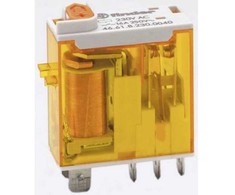 Relė 1 grupė 46 serijos Finder 466180240054 (24V AC, 16A/250VAC, TEST mygtukas, LED indikacija)