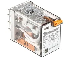 „Finder“ kištukinė relė, 24 V AC ritė, 7 A perjungimo srovė, 4 PDT