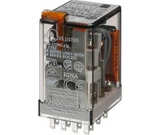 „Finder“ kištukinė relė, 24 V AC ritė, 7 A perjungimo srovė, 4 PDT
