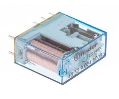 „Finder“ PCB montuojama galios relė, 24 V nuolatinės srovės ritė, 8 A perjungimo srovė, DPDT