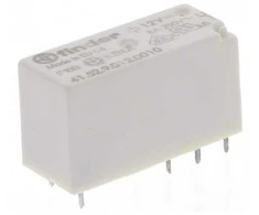 „Finder“ PCB montuojama galios relė, 12 V nuolatinės srovės ritė, 8 A perjungimo srovė, DPDT