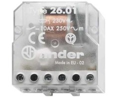 „Finder“ skydelyje montuojama užsklendžiama galios relė, 12 V AC ritė, 10 A perjungimo srovė, SPST-NO