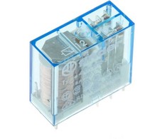 „Finder“ PCB montuojama galios relė, 12 V nuolatinės srovės ritė, 8 A perjungimo srovė, DPDT