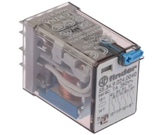 Finder Miniatiūrinė relė 4P 7A 24V DC mygtukas išbandyti veiksmų indikatorius (55.34.9.024.440)