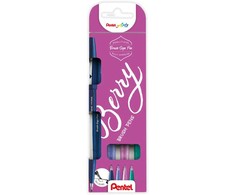 Pentel Fineliner SES15B-4 Sign Pen BERRY - (4 stk.)