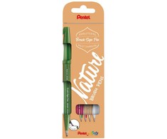 Teptukas „Fineliner Pentel SES15N-4“, teptukas, ženklų žymėjimo, NATURE, 4 vnt.