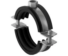 Fischer 560607, Pipe clamp, Juodas, Nerūdijantis plienas, 121 - 127 mm, EPDM, Nerūdijantis plienas, 2 kN, M10
