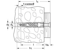 Fischer Universalus kaištis UX žalias 6 x 35 R su žiedeliu 40 vnt.