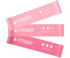 Fitpaddy Elastinės juostos Plus 3 dalys, rožinis leidimas