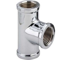 FIX-PRO chromuoto žalvario T formos jungtis 1/2"