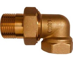 FIX-PRO radiatoriaus jungtis ½ colio kampinė. CW617 žalvaris. GDV patvirtinta geriamajam vandeniui.
