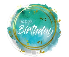 Folat Bv Turkio spalvos „Happy Birthday“ folijos balionas, 45 cm