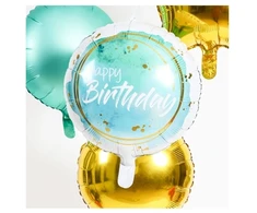 Folat Bv Turkio spalvos „Happy Birthday“ folijos balionas, 45 cm