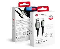 Cable USB A to USB C Forcell F-Energy QC4.0 3A 66W Cafule 2 m C256 juodas