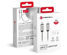 Forcell USB-C – „Lightning“ – PD 3A 27W – 2,00 m – sidabrinis