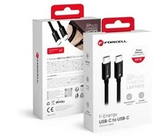 Cable USB C to USB C Forcell F-Energy QC4.0 PD 3A 60W 3 m C338 juodas