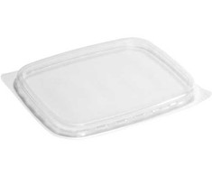 Færch Plastikinis dangtis stačiakampis 108 x 81 mm PP salotų dubenėliams, 10 pakelių x 100 vnt./kartonas