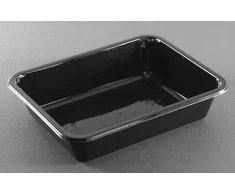Færch Plastikinis padėklas 2227-1D orkaitei HICPET juodas 227x178x49mm 1415ml 360vnt/indelis - (360 vnt.)