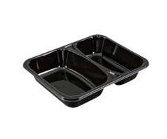 Færch Padėklas 2 sekcijų 2227-2K 450/610 ml 227x178x43 mm CPET Juodas, 360 vnt./kartoninėje dėžėje