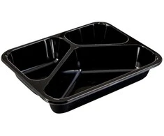 Færch Plastikinis padėklas orkaitei CPET juodas 3 skyrių 1025 ml 2227 420 vnt./indelis - (420 vnt.)