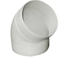 FRESH Šviežia plastikinė sistema 100, PVC, alkūnė Ø100 mm, 45°.