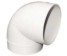 FRESH Šviežia plastikinė sistema 150, PVC, alkūnė Ø150 mm, 90°.