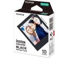 Fuji INSTAX kvadratinė plėvelė. 10 nuotraukų. Juodas rėmelis.
