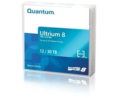 Fujitsu Quantum Ultrium 8 brūkšninis kodas su etikete, tuščia duomenų juosta, LTO, 12 TB, 30 TB, 2.5:1, raudona