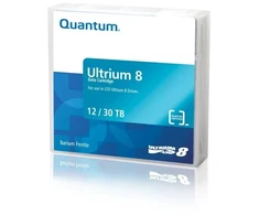 Fujitsu Quantum Ultrium 8 brūkšninis kodas su etikete, tuščia duomenų juosta, LTO, 12 TB, 30 TB, 2.5:1, raudona