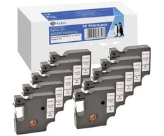 G&amp;G 10x G&amp;G Schriftband 12mm x 7m sw Komp m. Dymo D1/ 45013/ S0720530
