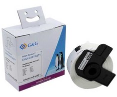 G&amp;G 8 etiketės, 29 mm x 90 mm, sw-ws. Komp. iš Brother DK-11201.