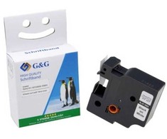G&amp;G Etikečių juosta 19 mm x 7 m juodai balta. Su Dymo D1/ 45803/ S072083