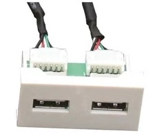 Garbot F22 2x USB 2.0 modulis. F/F. 20 cm. Balta, balta, 45 mm, 22,5 mm